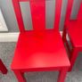 Red Children Table and Chairs. Ikea Lack and Kritter Image 4