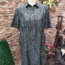 Vintage Shirt Dress Green and Navy Print Image 3