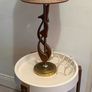 Mid-century retro vintage vine leaf table light with origal shade c1960 Image 5