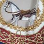 Vintage Ostinelli 100% Silk Made in Italy Equestrian Theme Scarf Image 4