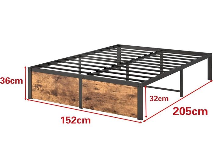 King Size Bed Frame,Metal Bed 150x200cm,5ft