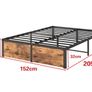King Size Bed Frame,Metal Bed 150x200cm,5ft Image 7