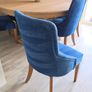 Next Plush Velvet Navy Dining Chairs Image 3