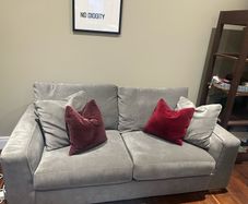 Grey Fabric 2 Seater Sofa For Sale