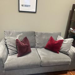 Grey Fabric 2 Seater Sofa For Sale