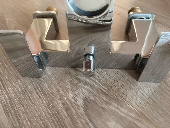 chrome bathroom mixer tap & extension pole.