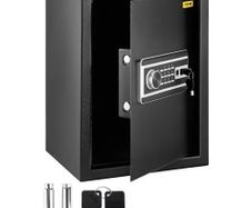 Safe Box, 0.1 m Money Safe with Fingerprint Lock and Digital Keypad, Fireproof Home Safes with A Removable Shelf, Wall-Mounted Security Safe for Cash