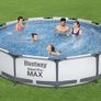 Steel Pro Round Frame Swimming Pool with Filter Pump, Grey, 12 ft (FREE SHIPPING) Image 4