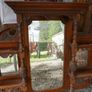 Antique Victorian style overmantel mirror with shelves Image 3