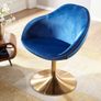 Chair Upholstered Chair with Armrests  gold base Designer inspired  Swivel Chair High Quality Image 5