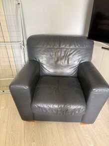 Real Leather 3 seater and 1 seater