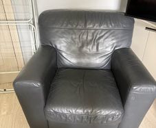 Real Leather 3 seater and 1 seater