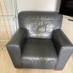 Real Leather 3 seater and 1 seater