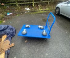 Heavy duty steel platform trolley