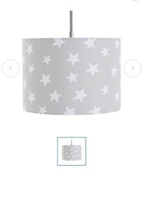 A lovely star print drum lampshade in excellent condition - perfect for kids' bedroom. Neutral grey shade. Fun and stylish!