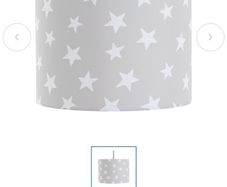 A lovely star print drum lampshade in excellent condition - perfect for kids' bedroom. Neutral grey shade. Fun and stylish!