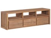 TV Cabinet Solid Teak Wood with Natural Finish 120x30x40 cm