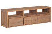 TV Cabinet Solid Teak Wood with Natural Finish 120x30x40 cm