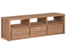 TV Cabinet Solid Teak Wood with Natural Finish 120x30x40 cm