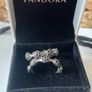Pandora ring sterling silver pave black crystal Image 4