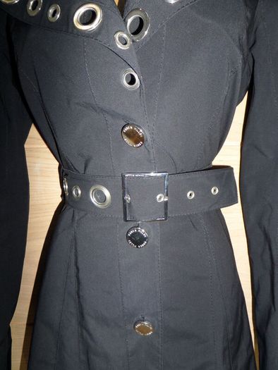 Rare Vintage Karen Millen Black Long Mac Trench Coat