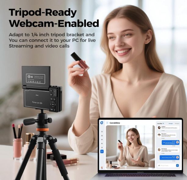 Digital Camera 4K for Photography Vlogging: 64MP Cameras for Video - 16X Zoom Photo Camera