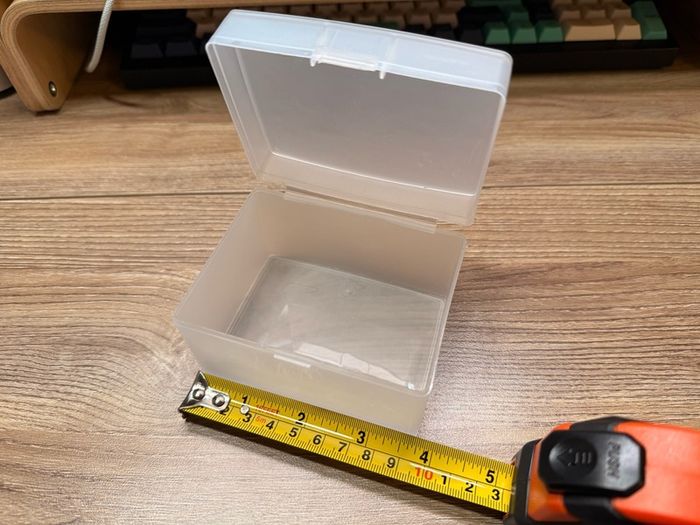 2 Small Frosted Plastic Storage Boxes with Hinged Lids