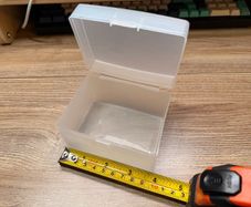 2 Small Frosted Plastic Storage Boxes with Hinged Lids