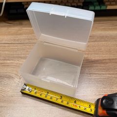 2 Small Frosted Plastic Storage Boxes with Hinged Lids