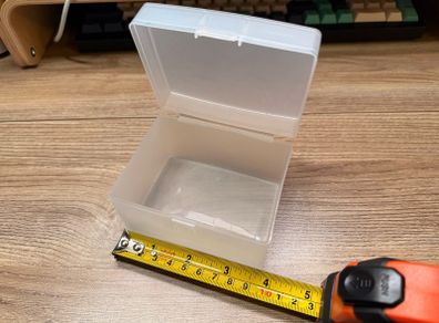 2 Small Frosted Plastic Storage Boxes with Hinged Lids