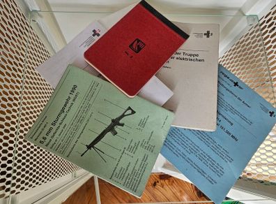 Vintage Swiss Army Technical Manuals Instruction Sheets Documents Collectable Militaria
