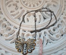 Brass butterfly pendant