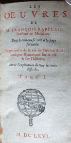Les Oeuvres de M. Francois Rabelais, Docteur en Medecine, 1666, Rare French
