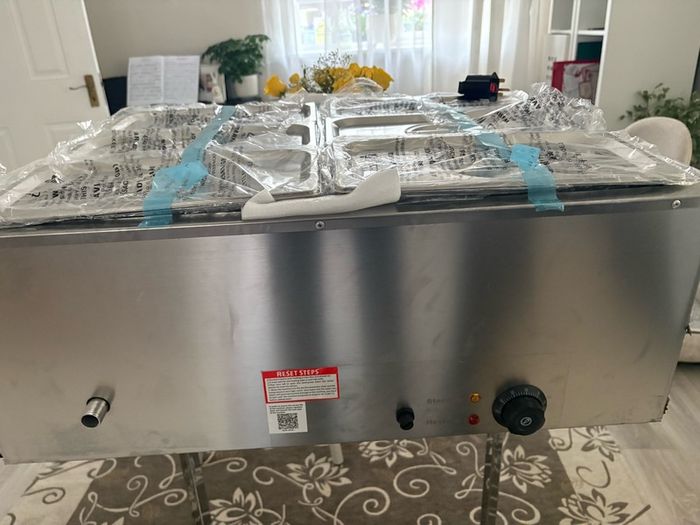 NEW 6 Pan Commercial Food Warmer Electric Steam Table 1200W Professional Countertop for Restaurant 220v