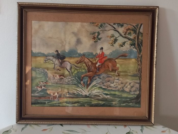 Vintage O Donoghue Hunting Watercolour