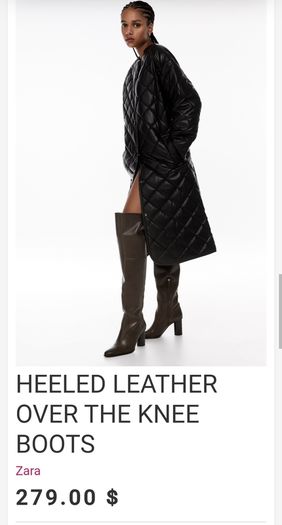 Zara Leather Over The Knee Boots