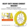 Fish Tape Fiberglass, 150.3 m, 8.0 mm, Duct Rodder Fishtape Wire Puller, Cable Running Rod with Steel Reel Stand, 3 Pulling Heads, Fishing Tools for Walls Image 2