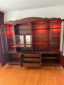 Large Mahogany Display Wall Unit