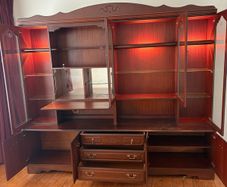 Large Mahogany Display Wall Unit