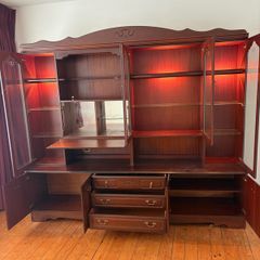 Large Mahogany Display Wall Unit