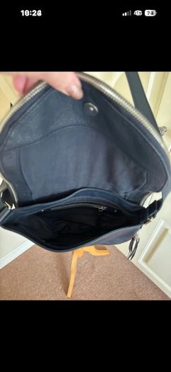 Caroll navy leather crossbody bag