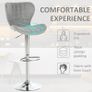 2 Pieces Bar Stools Adjustable Height Counter Chair with/ Footrest for Home Pub, Grey Image 4