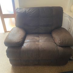 Brown leather recliner chair