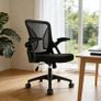 Ergonomic Office Chair, Desk Chair with 90 degree Flip-up Armrests, Lumbar Support & Height Adjustable, Breathable Swivel Computer Chair with Tilt Function, Mid-Back Mesh Chair For Home/Office Image 2