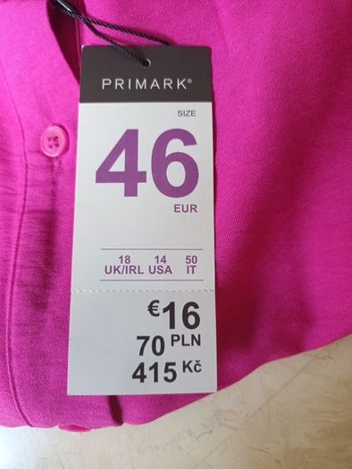 Primark  Cerise  Pink  Dress. Size 18.  B.N.W.T