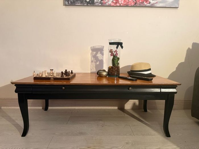 Black & Timber Refurbished Coffee Table