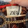 Zara faux sherling grey open coat with chain closure Image 2