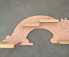 Rainbow Wooden Shelf for Toniebox and Tonies