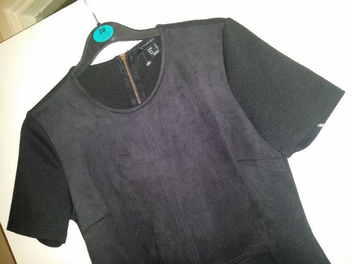 Brand new Atmosphere suede black mini classy dress size UK8 EUR36 Postage included