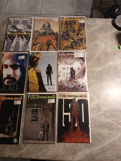 Walking Dead comic bundles/joblots 15 comics including a Adlard signed issue variants plus keys.